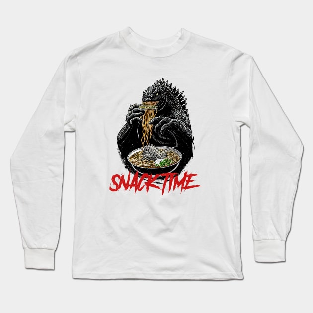 Godzilla Ramen Long Sleeve T-Shirt by EdSan Designs